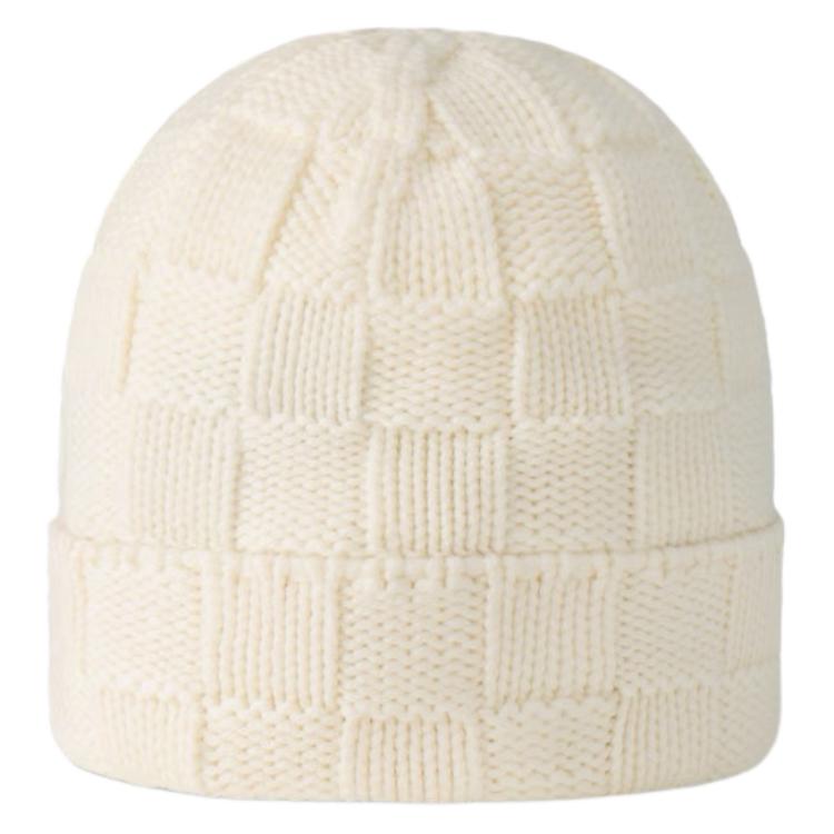 Shop 루이 비통 로고 캐시미어 니트 비니 오프화이트. m92738