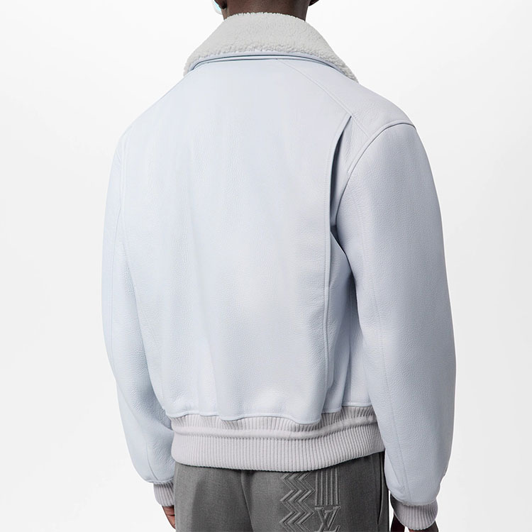 Details for LOUIS VUITTON  Leather Aviator Jacket Grey 1AA7EU