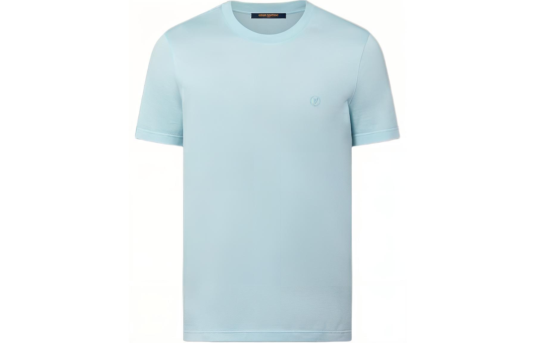 LOUIS VUITTON  Light Blue Slim Fit Crewneck Short Sleeve T-Shirt 1AFPSE