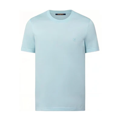 LOUIS VUITTON Light Blue Slim Fit Crewneck Short Sleeve T-Shirt 1AFPSE