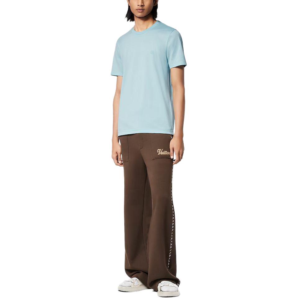 LOUIS VUITTON  Light Blue Slim Fit Crewneck Short Sleeve T-Shirt 1AFPSE 圖 5