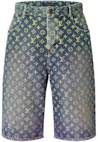 LOUIS VUITTON Logo Jacquard Zipper Denim Shorts. 1AB928 LOUIS VUITTON Logo Jacquard Zipper Denim Shorts. 1AB928