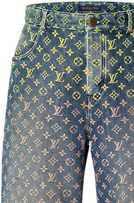 루이 비통 로고 자카드 지퍼 데님 반바지. 1AB928 Details for 루이 비통 로고 자카드 지퍼 데님 반바지. 1AB928