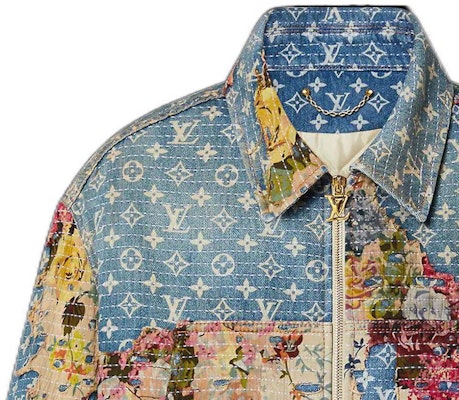 LOUIS VUITTON Jaket Denim Patchwork Logo Biru Lengan Panjang 1AAGQG Details for LOUIS VUITTON Jaket Denim Patchwork Logo Biru Lengan Panjang 1AAGQG