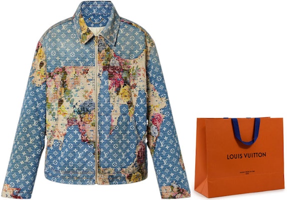 LOUIS VUITTON Jaket Denim Patchwork Logo Biru Lengan Panjang 1AAGQG Cheap LOUIS VUITTON Jaket Denim Patchwork Logo Biru Lengan Panjang 1AAGQG