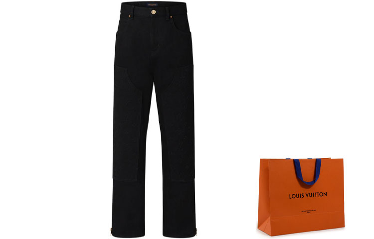 LOUIS VUITTON  Loose Fit Black Utility Straight-Leg Jeans 1AA522 圖 7