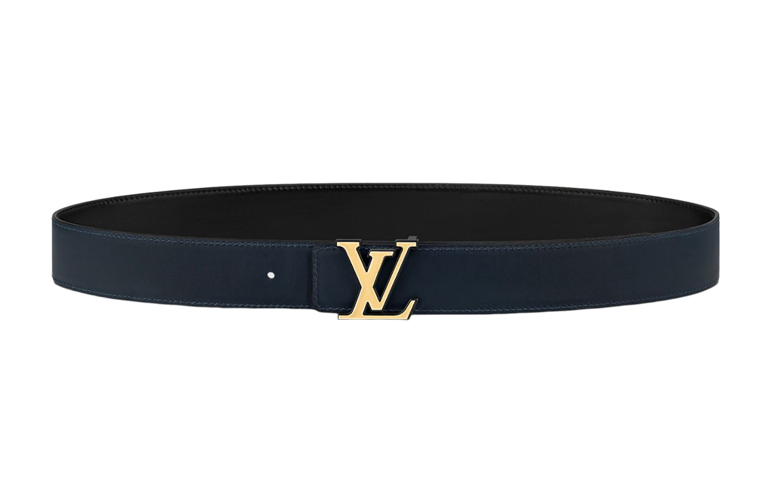 LOUIS VUITTON  Navy Blue Simple Smooth Buckle Belt 3.5cm Wide. M0626U