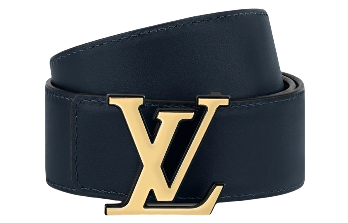 LOUIS VUITTON  Navy Blue Simple Smooth Buckle Belt 3.5cm Wide. M0626U 圖 3