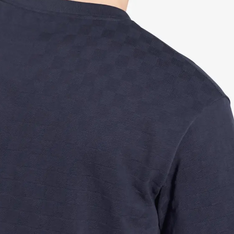 Details for LOUIS VUITTON  Navy Blue Solid Pocket Crewneck Casual T-Shirt. 1A7XE1
