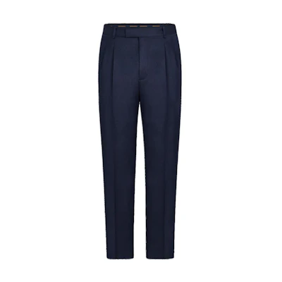 LOUIS VUITTON Navy Pleated Straight-Leg Casual Pants 1A5DCO