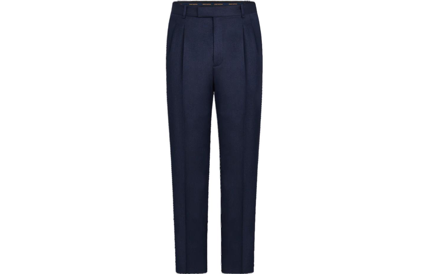 Order LOUIS VUITTON Pantalones Casuales Azul Marino Rectos de Pierna Plisada 1A5DCO