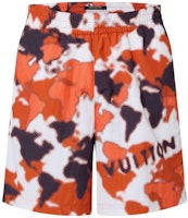 Louis Vuitton Orange Camo Monogram Straight-Leg Shorts 1AFAY6 Louis Vuitton Orange Camo Monogram Straight-Leg Shorts 1AFAY6