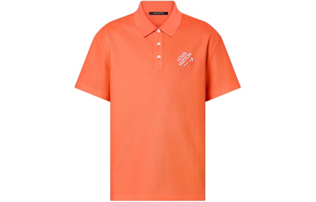LOUIS VUITTON  Orange Slim-Fit Polo Shirt with Lettered Collar. 1AF690