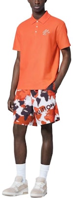 LOUIS VUITTON Kemeja Polo Slim-Fit Oren dengan Kolar Berhuruf. 1AF690 Lookbook LOUIS VUITTON Kemeja Polo Slim-Fit Oren dengan Kolar Berhuruf. 1AF690