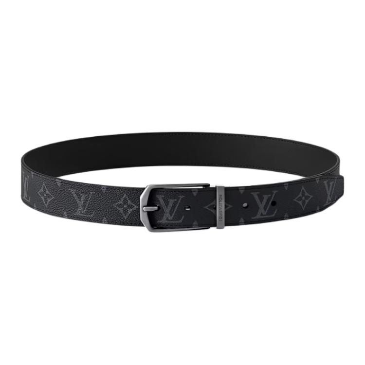 LOUIS VUITTON  Original Design Leather Belt Black 3.5CM M4112 圖 2