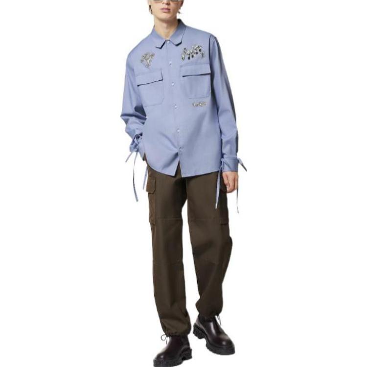 Lookbook LOUIS VUITTON Baju Lengan Panjang Ungu dengan Cetakan Nota Muzik. 1AATK9