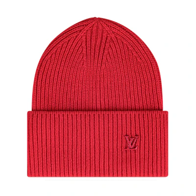 Louis Vuitton Red Knitted Cashmere Ribbed Beanie M77949