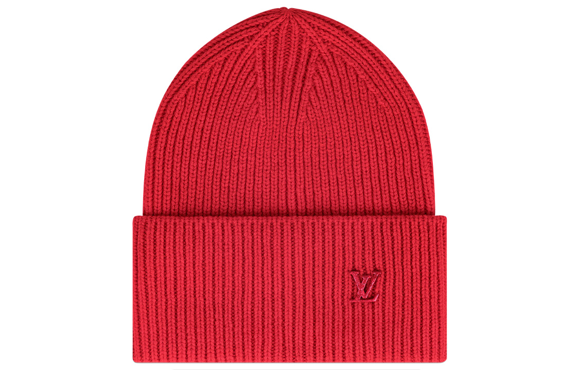 Order Louis Vuitton Beanie Merah Rajut Cashmere Ribbed M77949
