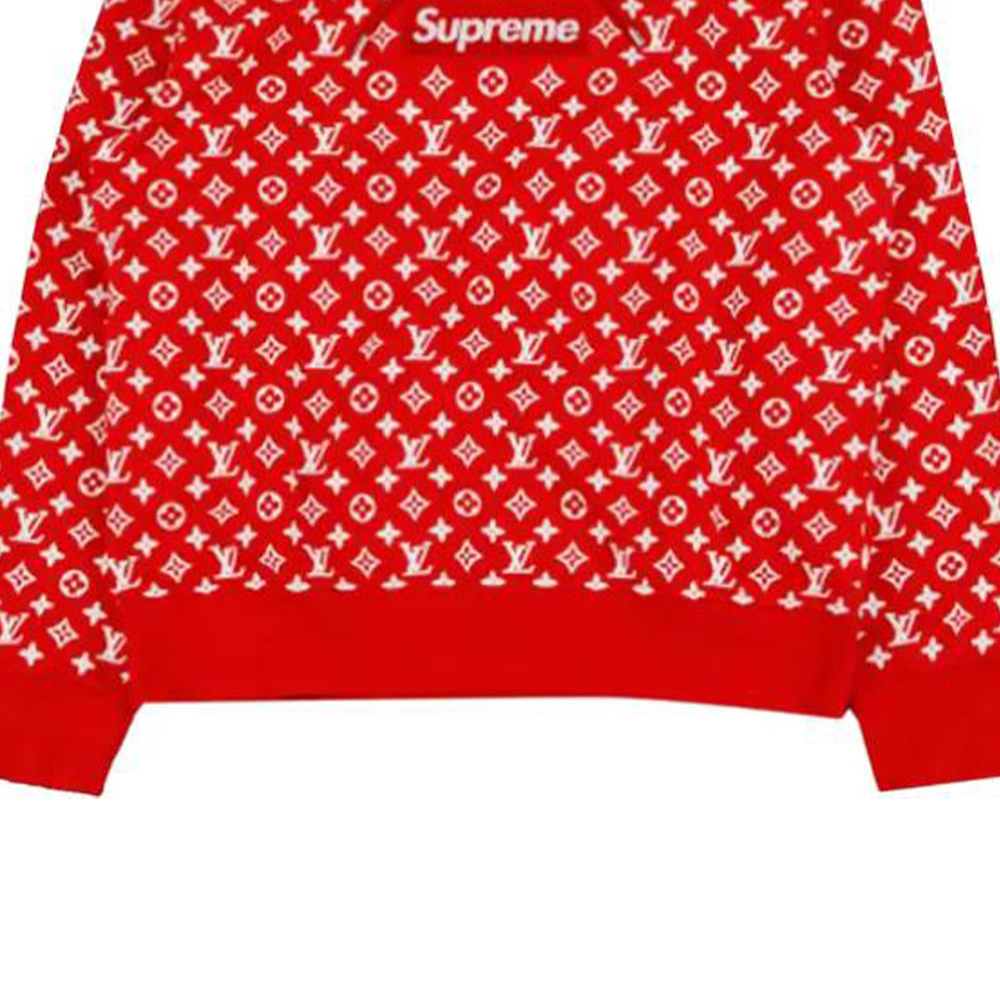 Louis Vuitton  Red Logo Printed Hoodie Long Sleeve 1A3FBT 圖 3