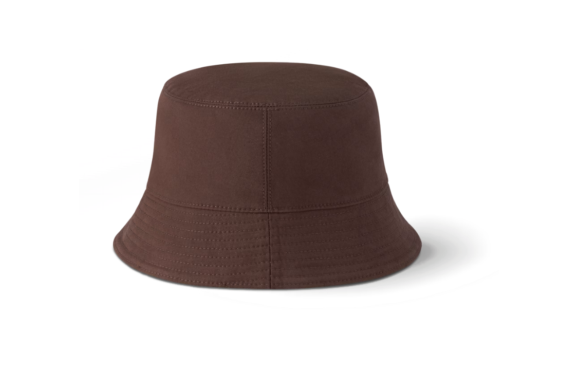 Shop Louis Vuitton Topi Bucket Reversible Katun Coklat. M7466M