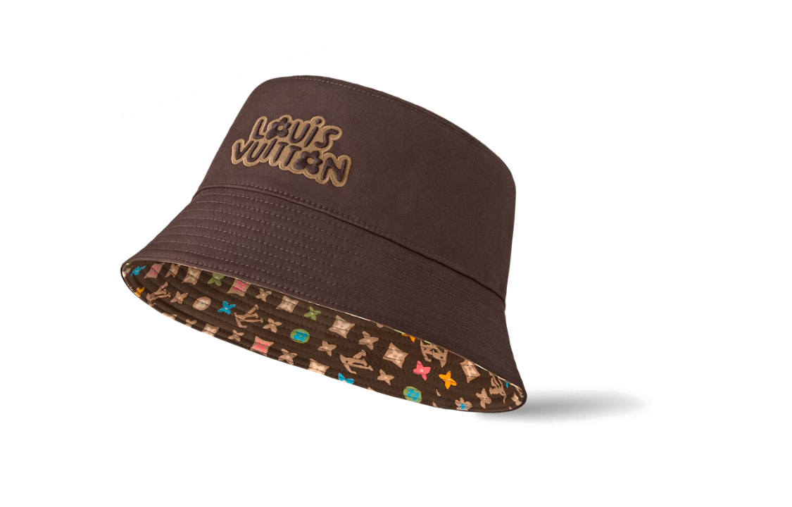 Details for Louis Vuitton Topi Bucket Reversible Katun Coklat. M7466M