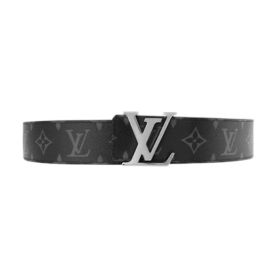 LOUIS VUITTON Reversible Monogram Leather Canvas Belt Black/Grey 4cm M0535U