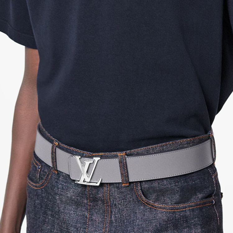 Sizing 路易威登可翻转男士皮革帆布腰带 黑色/灰色 4厘米 M0535U