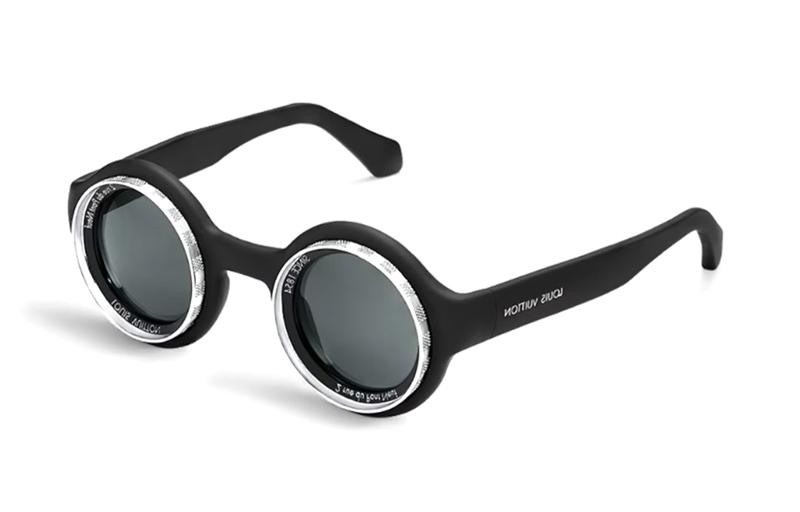 LOUIS VUITTON  Round Sunglasses Black with Logo Details Plastic Rubber. Z2386U 圖 2