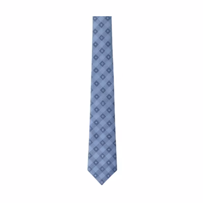 Louis Vuitton Silk Logo Tie Blue M94782