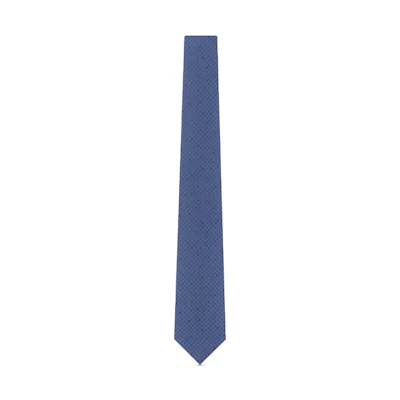 Louis Vuitton Silk Tie with Decorative Details - Blue. M78007