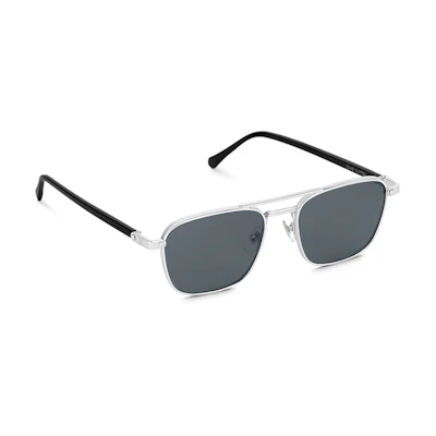 Louis Vuitton Silver Alloy Aviator Sunglasses with Side Logo Engraving Z1942U