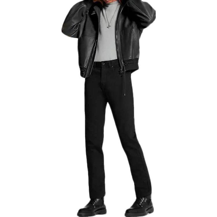 Purchase 루이 비통 슬림핏 블랙 진 지퍼 및 사이드 포켓 팬츠 1A5W0H