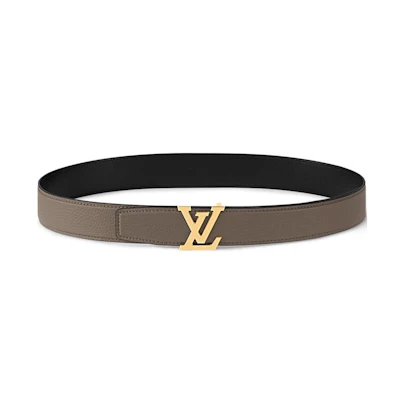 LOUIS VUITTON Solid Color Leather Belt Grey 3.5cm M8717U