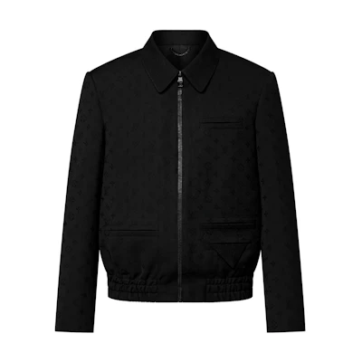 LOUIS VUITTON Solid Print Long Sleeve Jacket Black 1AFVVA