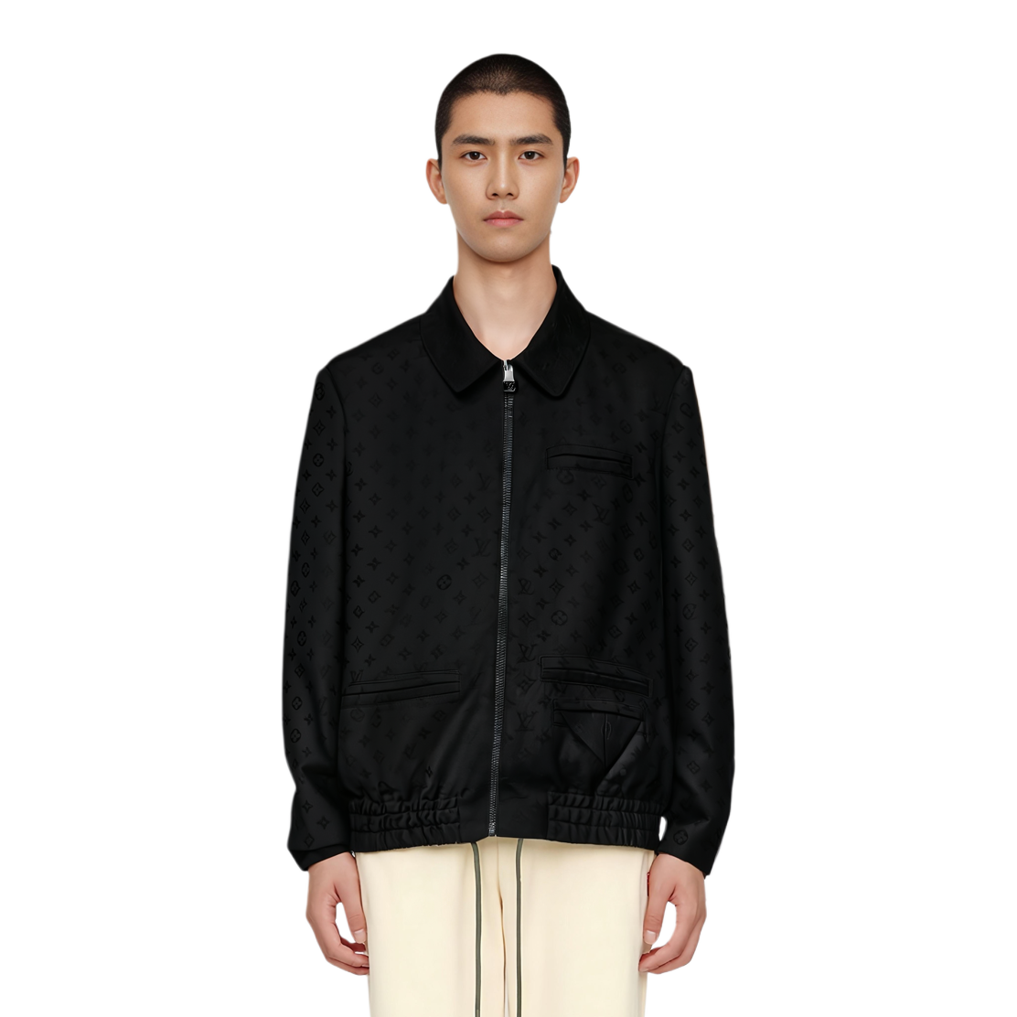 LOUIS VUITTON  Solid Print Long Sleeve Jacket Black 1AFVVA 圖 6