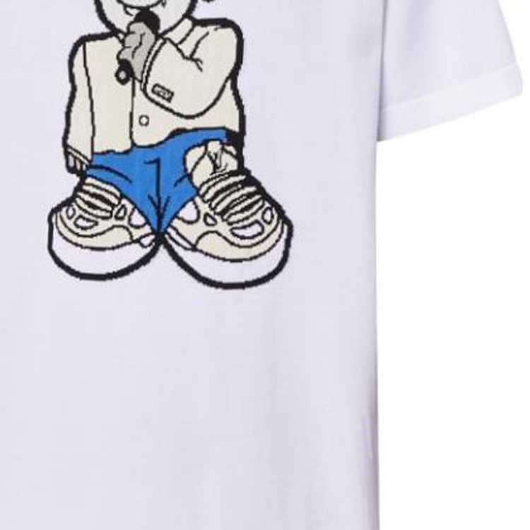 LOUIS VUITTON  White Cartoon Print Crew Neck T-Shirt Short Sleeve. 1AATLF 圖 6