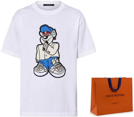 LOUIS VUITTON White Cartoon Print Crew Neck T-Shirt Short Sleeve. 1AATLF Cheap LOUIS VUITTON White Cartoon Print Crew Neck T-Shirt Short Sleeve. 1AATLF