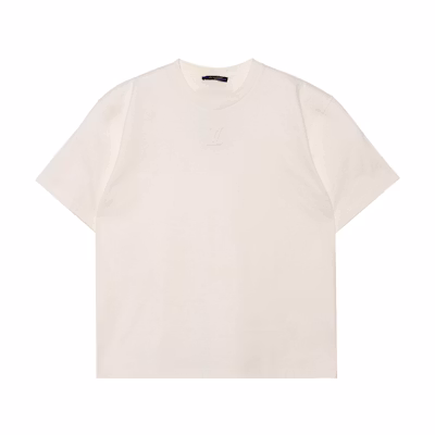 LOUIS VUITTON White Crewneck Logo T-Shirt Casual Short Sleeve 1AA5E0