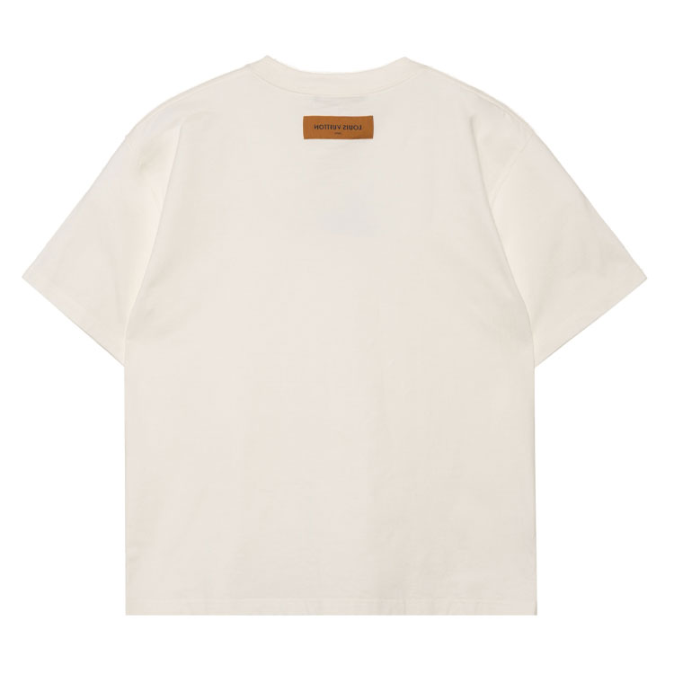 LOUIS VUITTON  White Crewneck Logo T-Shirt Casual Short Sleeve 1AA5E0 圖 3