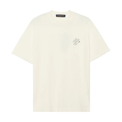 LOUIS VUITTON White Crewneck T-Shirt with Chest Logo Print. 1AATX9