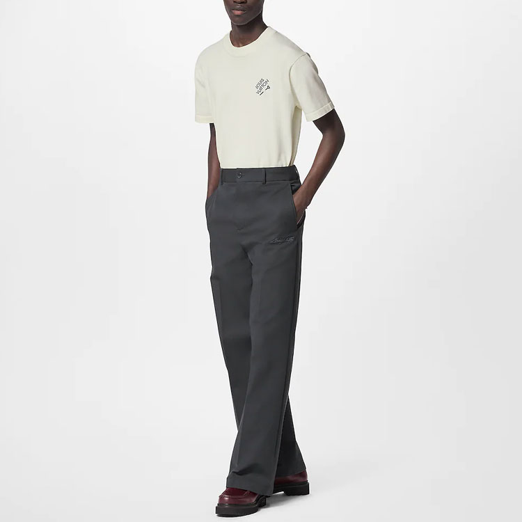 Shop 路易威登 白色胸口Logo印花圓領T恤 1AATX9