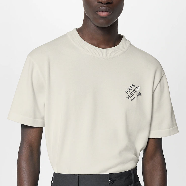 Details for 路易威登 白色胸口Logo印花圓領T恤 1AATX9