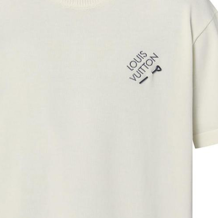 Sizing 路易威登 白色胸口Logo印花圓領T恤 1AATX9