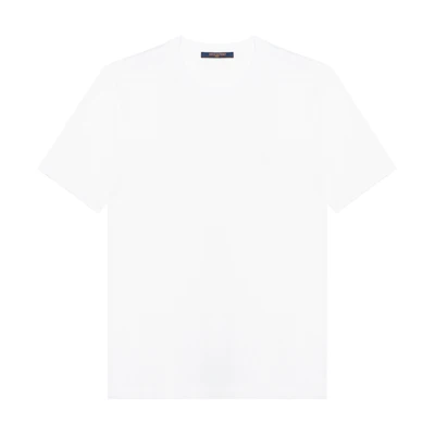 LOUIS VUITTON White Crewneck T-Shirt with Solid Logo Embroidery. 1A1SAU
