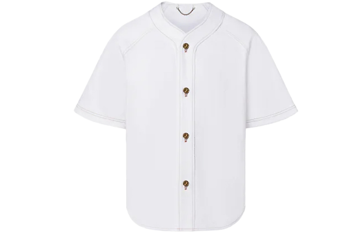 LOUIS VUITTON  White Embossed Monochrome Short Sleeve Shirt 1A9GTA 圖 2