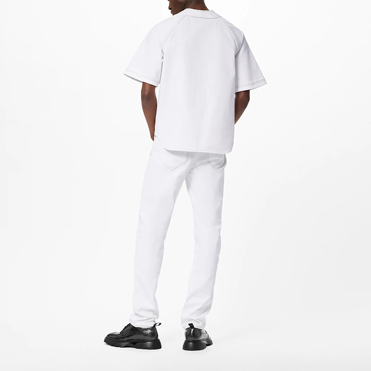 LOUIS VUITTON  White Embossed Monochrome Short Sleeve Shirt 1A9GTA 圖 4