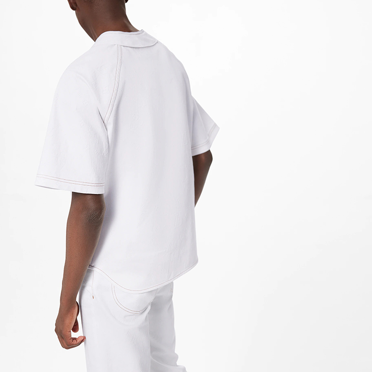 LOUIS VUITTON  White Embossed Monochrome Short Sleeve Shirt 1A9GTA 圖 6