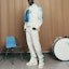 Lookbook LOUIS VUITTON White Logo Printed Washed Loose Straight Jeans. 1AATIL