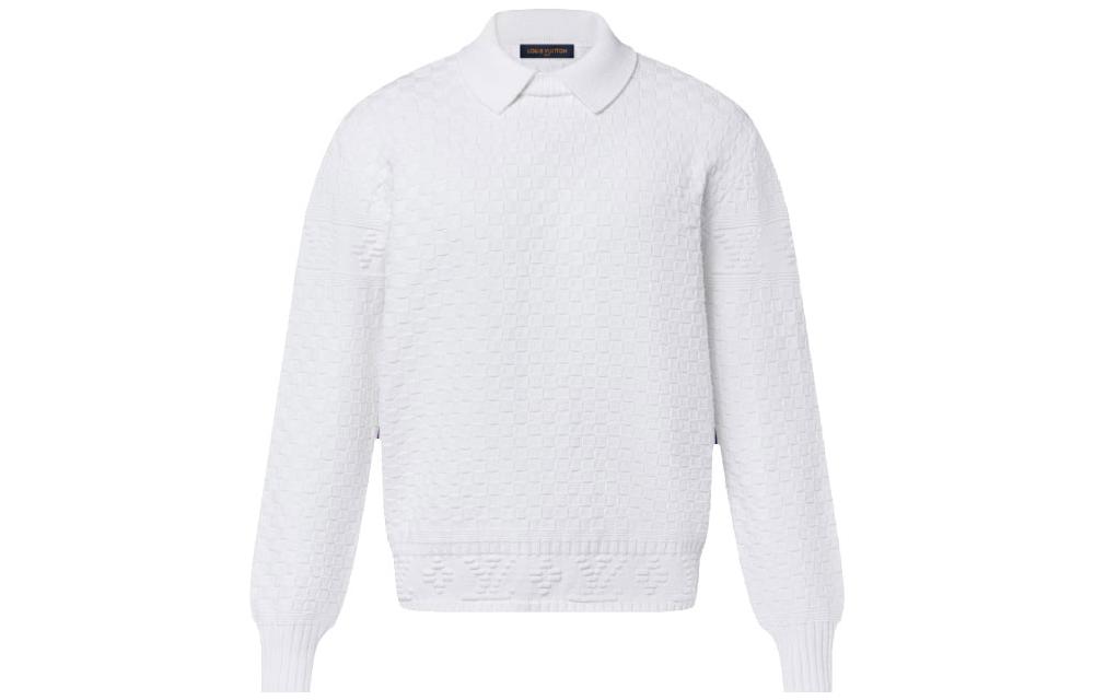 Order ルイヴィトン ホワイト ルーズフィット ニット プルオーバー 長袖セーター 1ABXZK