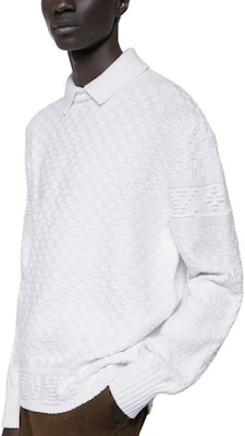 Louis Vuitton White Loose-Fit Knit Pullover Long-Sleeve Sweater 1ABXZK Shop Louis Vuitton White Loose-Fit Knit Pullover Long-Sleeve Sweater 1ABXZK